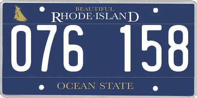 RI license plate 076158