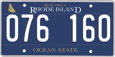 RI license plate 076160