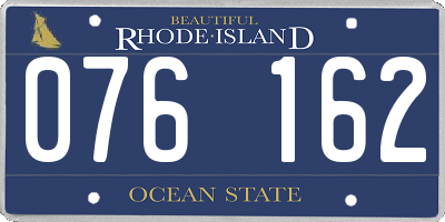 RI license plate 076162