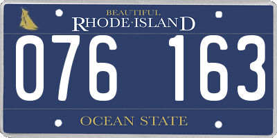 RI license plate 076163