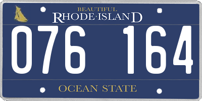 RI license plate 076164