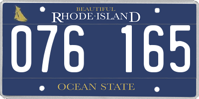 RI license plate 076165