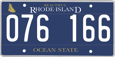RI license plate 076166