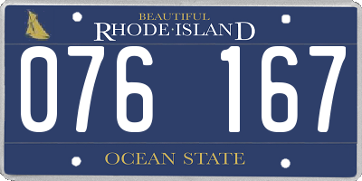 RI license plate 076167
