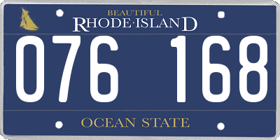 RI license plate 076168