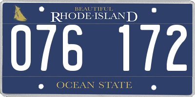 RI license plate 076172