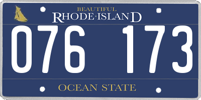RI license plate 076173