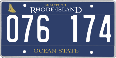 RI license plate 076174