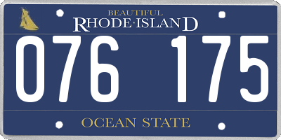 RI license plate 076175