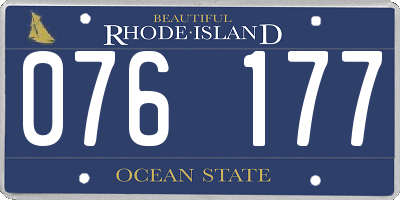 RI license plate 076177