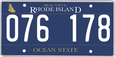 RI license plate 076178