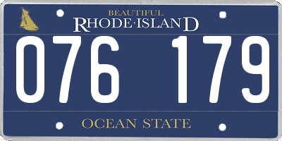 RI license plate 076179