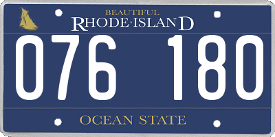 RI license plate 076180