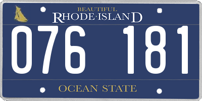 RI license plate 076181