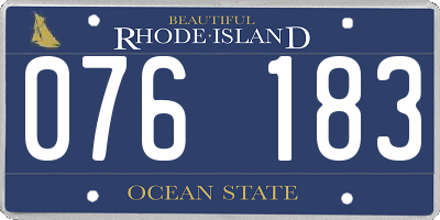RI license plate 076183