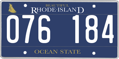 RI license plate 076184