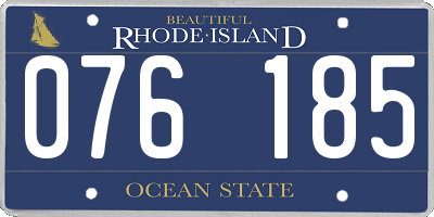 RI license plate 076185