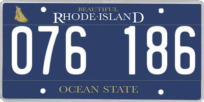 RI license plate 076186
