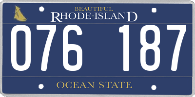 RI license plate 076187