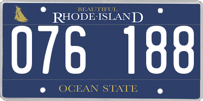 RI license plate 076188