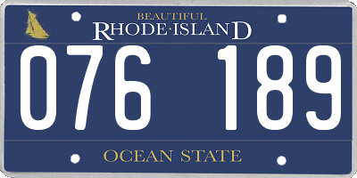 RI license plate 076189