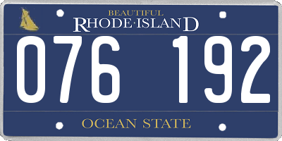RI license plate 076192