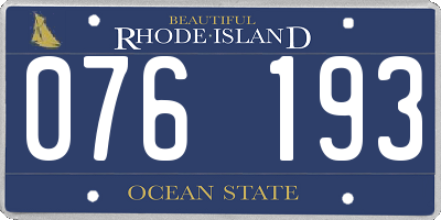 RI license plate 076193