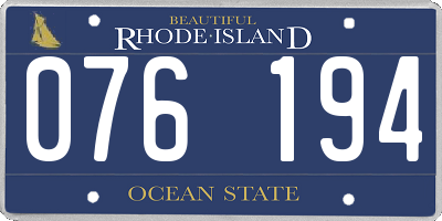 RI license plate 076194