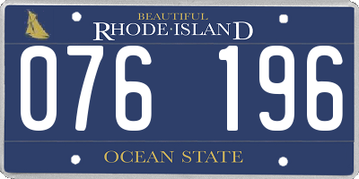 RI license plate 076196