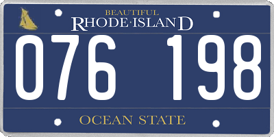 RI license plate 076198
