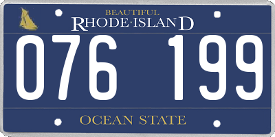 RI license plate 076199
