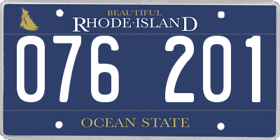 RI license plate 076201
