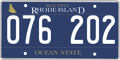 RI license plate 076202
