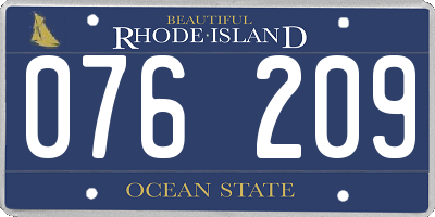 RI license plate 076209