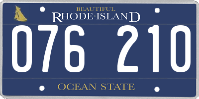 RI license plate 076210