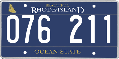RI license plate 076211