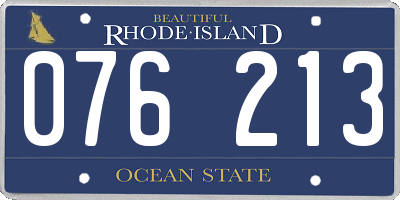 RI license plate 076213