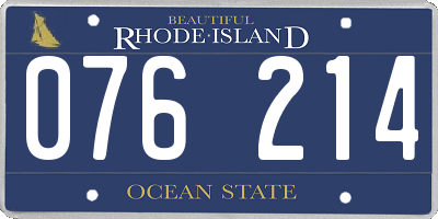 RI license plate 076214