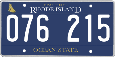 RI license plate 076215