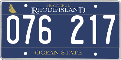 RI license plate 076217