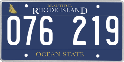 RI license plate 076219