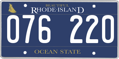 RI license plate 076220