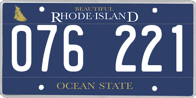 RI license plate 076221