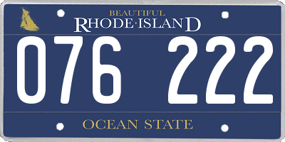 RI license plate 076222