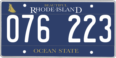 RI license plate 076223