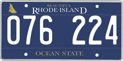 RI license plate 076224