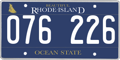 RI license plate 076226