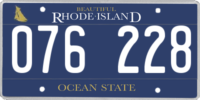 RI license plate 076228