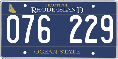 RI license plate 076229