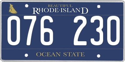 RI license plate 076230